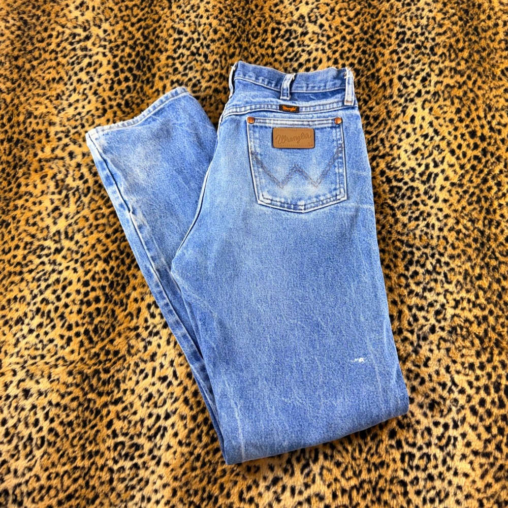 Vintage Wrangler Cowboy Cut 13MWZ Light Wash Blue Jeans Size 33x34